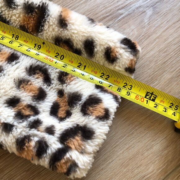 36point5 Faux Fur Cozy Soft Retro Y2K Cropped Leopard Jacket Sz L - Picture 10 of 10